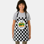 Tablier mignon enfants hamburger ajouter nom (Insitu)