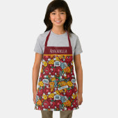 Tablier mignon enfants pizza cuisson ajouter nom (Insitu)