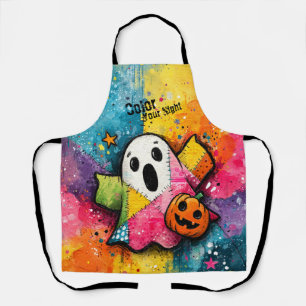 Tablier Mignon fantôme patchwork Art éclaboussé coloré