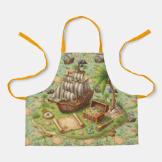 Tablier Mignon motif d'aventure pirate