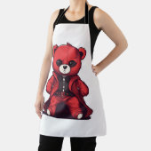 Tablier Mignon ours en peluche rouge garçon (Insitu)