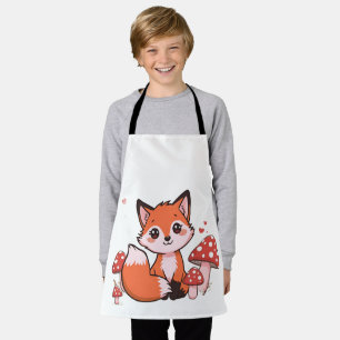 Tablier Mignon Ren Kawaii avec Champignons Dessin Animé