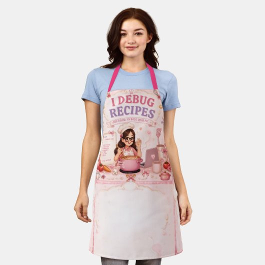 Tablier Mignon Rose Je Débogue Recettes Programmeur (Porté)