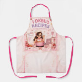 Tablier Mignon Rose Je Débogue Recettes Programmeur (Recto)