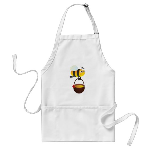 Tablier Mignonne Bee transportant un pot de miel avec fleu (Devant)
