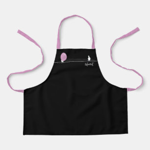 Tablier Mignonne Bubblegum Birds sur un fil noir