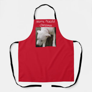 Tablier Mignonne Chien Chien Chien Blanc Couché Rouge Noël