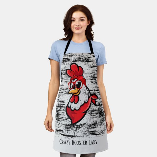 Tablier mignonne dame de coq fou ajouter du texte (Porté)