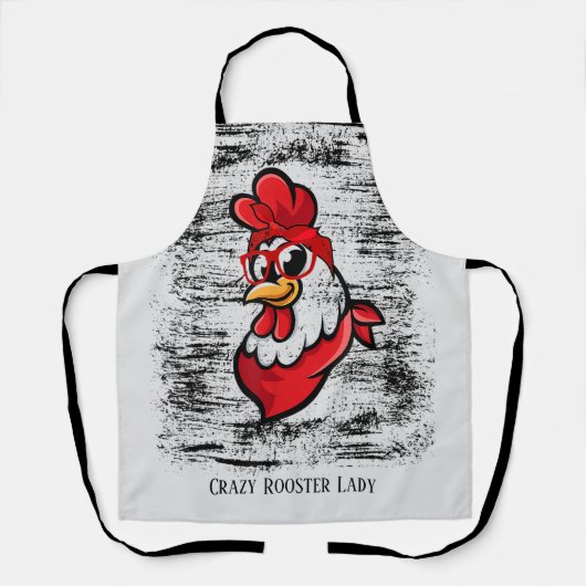 Tablier mignonne dame de coq fou ajouter du texte (Recto)