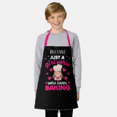 Tablier Mignonne fille aime cuisiner ajouter nom enfants (Porté)