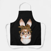 Tablier Mignonne Lapin de Pâques Maman Pâques Léopard Anné (Recto)