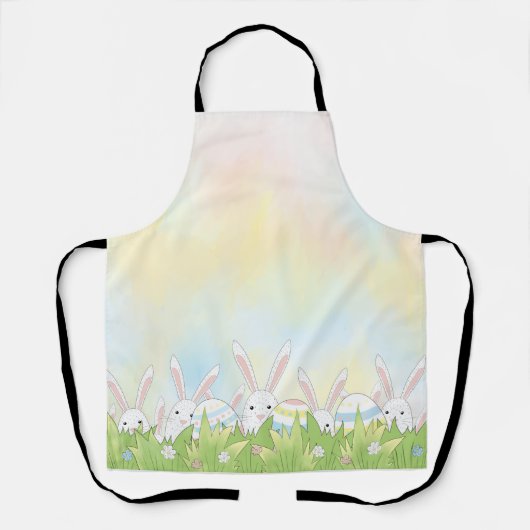 Tablier Mignonne lapin et oeufs de Pâques (Recto)