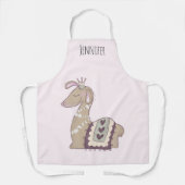 Tablier Mignonne Llama Princesse portant une couronne (Recto)