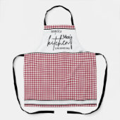 Tablier Mignonne Maman Amour Ferme Rouge Blanc Buffle Plai (Recto)