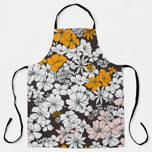 Tablier Mignonne Motif Floral Simples Et Simples. Chariot (Recto)