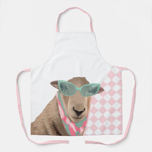 Tablier Mignonne Mouton Avec Lunettes (Recto)