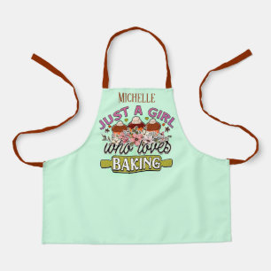 Tablier Mignonne nom ajouter juste fille aime la cuisson