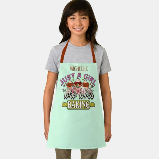 Tablier Mignonne nom ajouter juste fille aime la cuisson (Insitu)