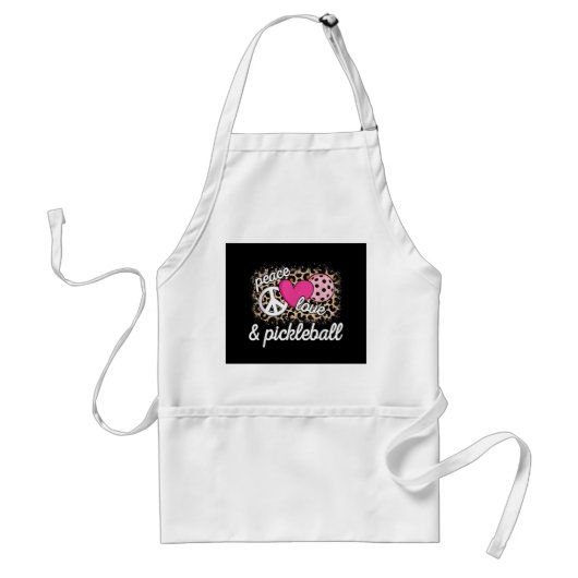 Tablier Mignonne Peace Love Pickleball Player Funny Pickle (Devant)