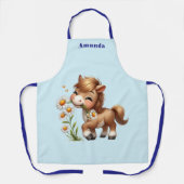 Tablier Mignonne Pony Mange Manger Des Marguerites (Recto)