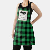 Tablier Mignonne Scottie Chien Buffalo Plaid Green (Insitu)
