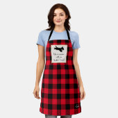 Tablier Mignonne Scottie Chien Buffalo Plaid Rouge (Porté)