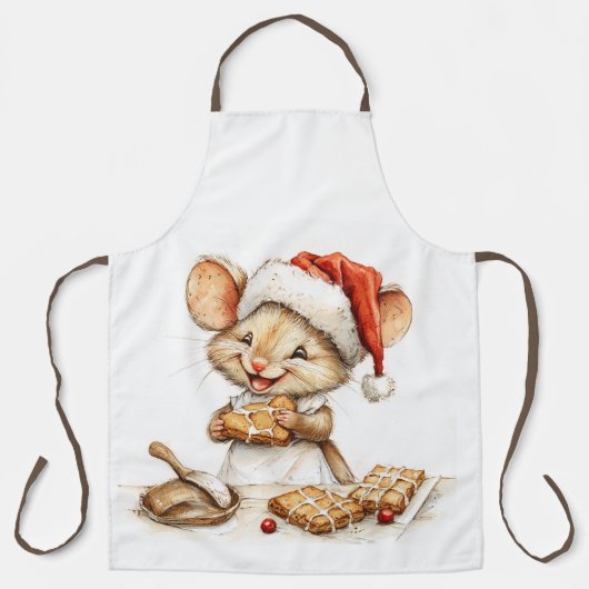 Tablier Mignonne souris Chef Noël (Recto)