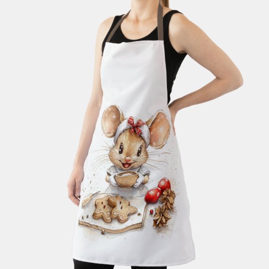 Tablier Mignonne souris Chef Noël (Insitu)