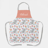 Tablier Mignonne souris mère avec bébés, fleurs motif (Recto)