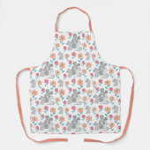 Tablier Mignonne souris mère et bébés, fleurs motif (Recto)