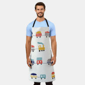 Tablier Mignons trains colorés sans couture motif. (Porté)