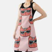 Tablier Mignons visages de chat, motif sans soudure. (Insitu)