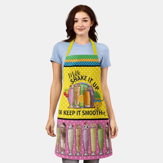 Tablier Milkshake and Smoothie All-Over Print Apron (Porté)
