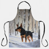 Tablier Mince Pinscher Laisser Neige Noël (Recto)