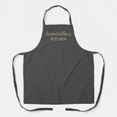 Tablier Mini-moderne Script Lettrage Nom Cuisine (Recto)