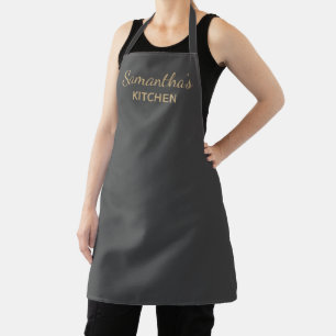 Tablier Mini-moderne Script Lettrage Nom Cuisine