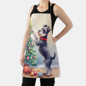 Tablier Miniature Schnauzer Decorating Christmas Tree Dog  (Insitu)