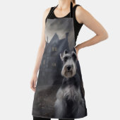 Tablier Miniature Schnauzer Halloween Effrayant (Insitu)