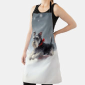 Tablier Miniature Schnauzer Noël neige hiver (Insitu)