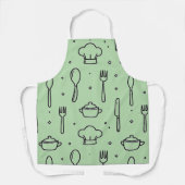 Tablier Minimal Black & green Kitchen Pattern (Recto)