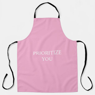 Tablier Minimal Prioriser Vous Citation Rose Poussiéreuse