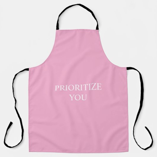 Tablier Minimal Prioriser Vous Citation Rose Poussiéreuse  (Recto)
