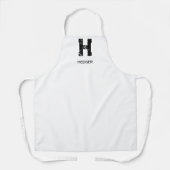 TABLIER MINIMALIST BLACK ONE LETTER MONOGRAM NAME WHITE (Recto)