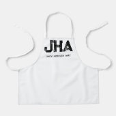 TABLIER MINIMALIST BLACK THREE LETTER MONOGRAM NAME WHITE (Recto)