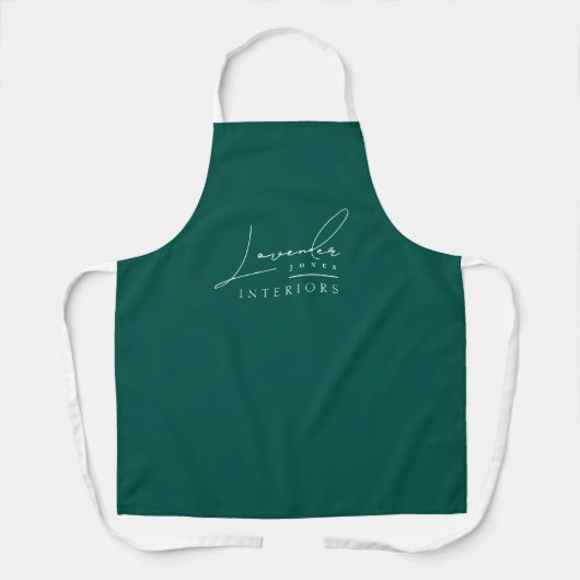 Tablier Minimalist Jade Green Modern Script Business Logo (Recto)