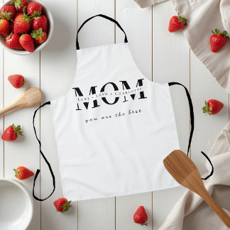 Tablier Minimalist Personalized Mom Name Apron