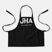 TABLIER MINIMALIST WHITE THREE LETTER MONOGRAM NAME BLACK (Recto)