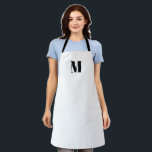 Tablier Minimaliste blanc noir moderne monogramme initial<br><div class="desc">Lettre initiale minimaliste blanc noir moderne monogramme Apron. Noir initial sur blanc uni couleur arrière - plan. Design minimaliste, moderne, élégant, élégant. Unisexe. Disponible en plusieurs tailles. Idéal pour les cuisiniers, chefs, poteries, céramiques, arts et artisanat, travail, cuisine, cuisine, boulangerie, barbecue, grill, mais aussi les entreprises et les magasins, etc...</div>