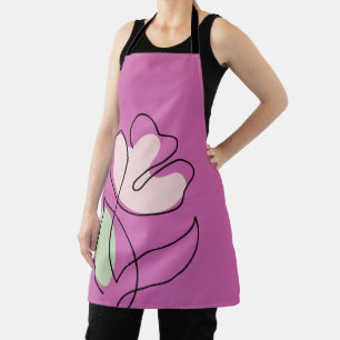 Tablier Minimaliste ligne unique art lilas clair