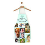 Tablier Mint Heart Best Baker Chef Grandma Photo Collage<br><div class="desc">Ce tablier mignon et sucré est parfait pour n'importe quelle grand-mère. Il comprend 13 photos personnalisables de ses beaux petits-enfants. Il contient également la citation, "Grand-mère Fière. Meilleur boulanger et chef, aspergeant chaque petit-enfant avec amour et affection" en noir écrit à la main typographie cursive et coeur vert turquoise sur...</div>